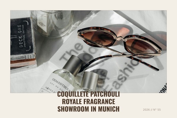 Coquillete Patchouli Royale fragrance showroom in Munich