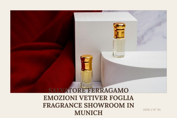 Salvatore Ferragamo Emozioni Vetiver Foglia fragrance showroom in Munich
